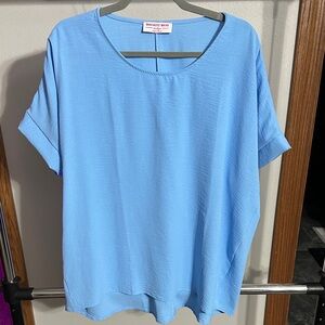 Discount Divas Light Blue Short Sleeve Airflow Top